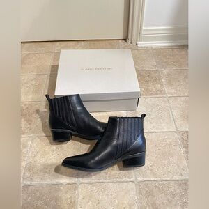 MARCFISHER PointyToe Leather LowHeel Bootie. Excellent Condition, w/original box